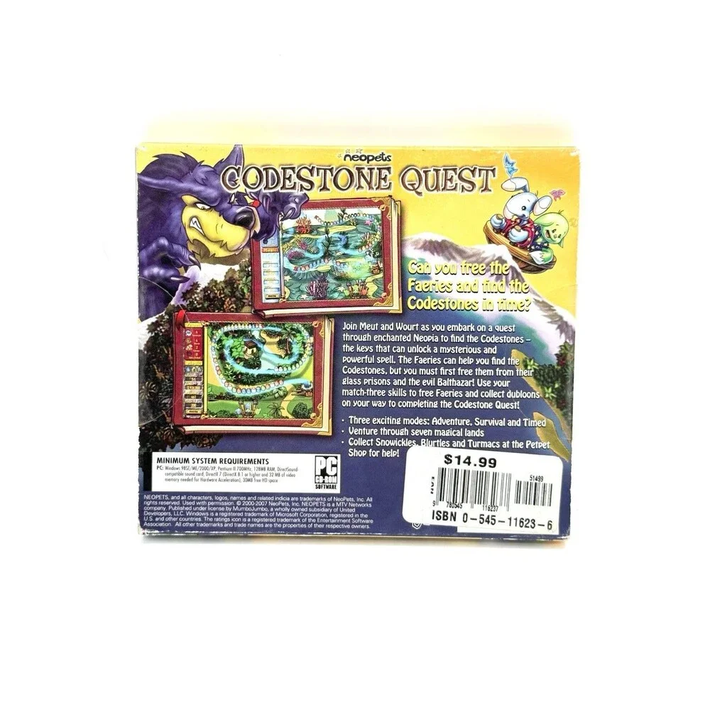 Neo‎ Pets: Codestone Quest (PC) VTG Factory Sealed Jewel Case Kids Learning Game